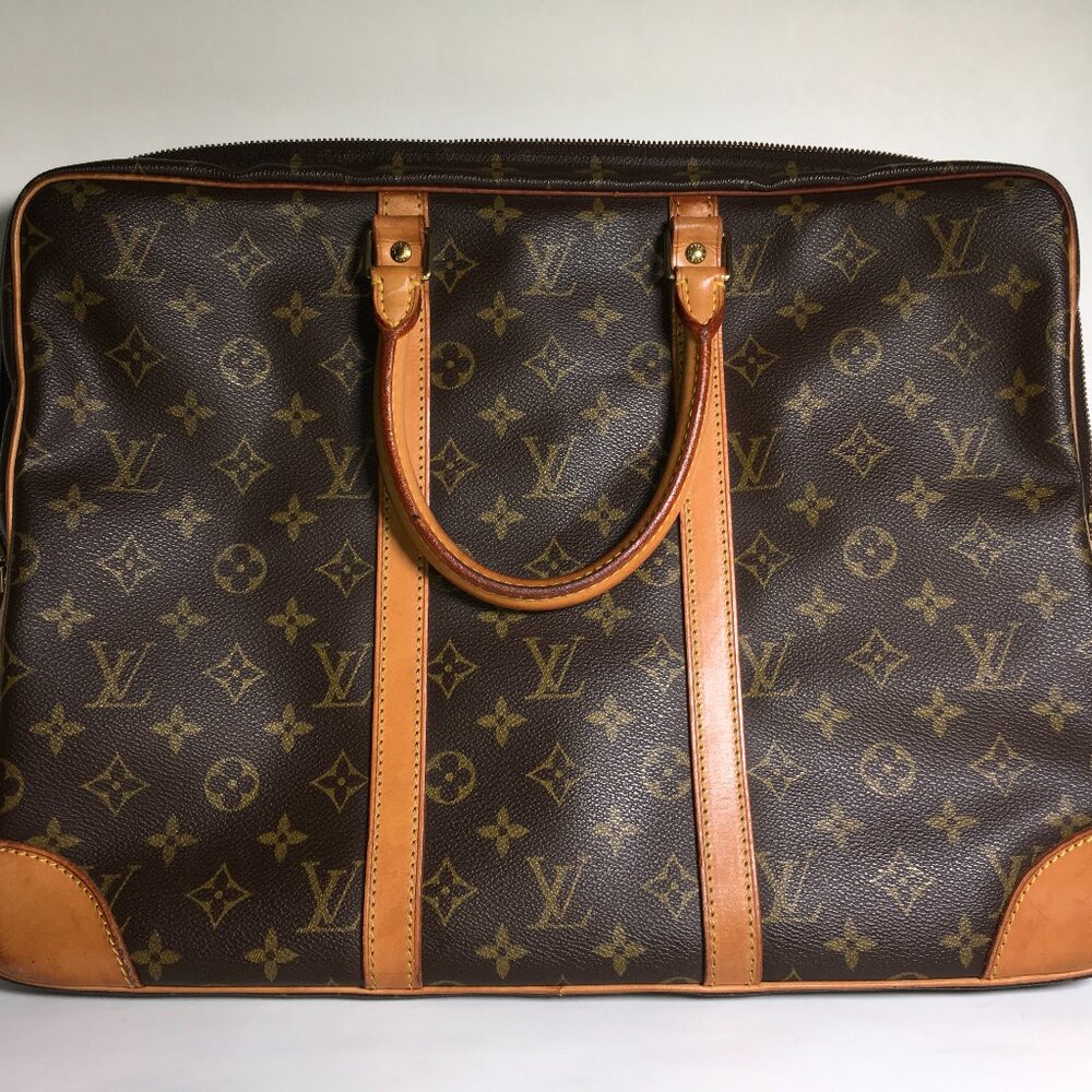 Authentic LOUIS VUITTON Porte Documents Voyage Briefcase Hand Bag Monogram